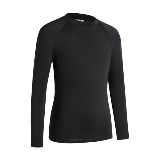 HYCOPROT Jungen Kurzarm-Kompressions-Shirt Kinder Sportliche Basisschicht Top Schnell Trocken Atmungsaktiv Shirt Strumpfhose von HYCOPROT