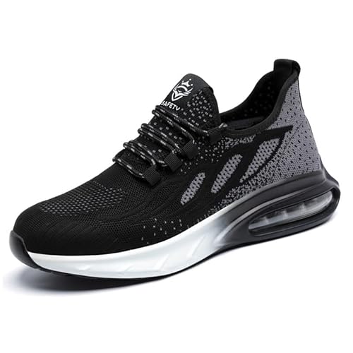 HYCOPROT Sicherheitsschuhe Herren Damen Stahlkappe Sneaker Leicht Atmungsaktiv Arbeitsschuhe Stahlkappenschuhe Rutsch von HYCOPROT