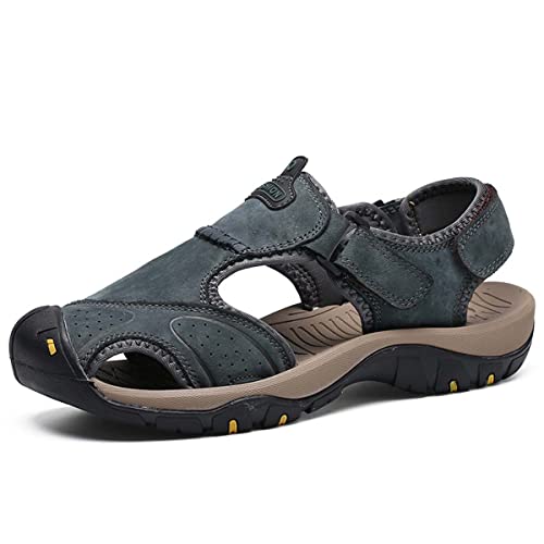 HYDLONGR Bequeme Outdoor-Sport-Sandalen für Herren Damen rutschfest mit offener Sohle zum Waten Strandschuhe sportlich leicht Wandersandalen Blau3-40 von HYDLONGR