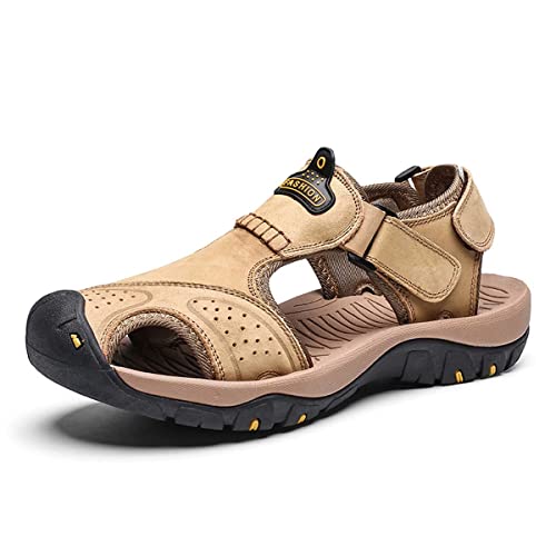 HYDLONGR Bequeme Outdoor-Sport-Sandalen für Herren Damen rutschfest mit offener Sohle zum Waten Strandschuhe sportlich leicht Wandersandalen khaki3-39 von HYDLONGR