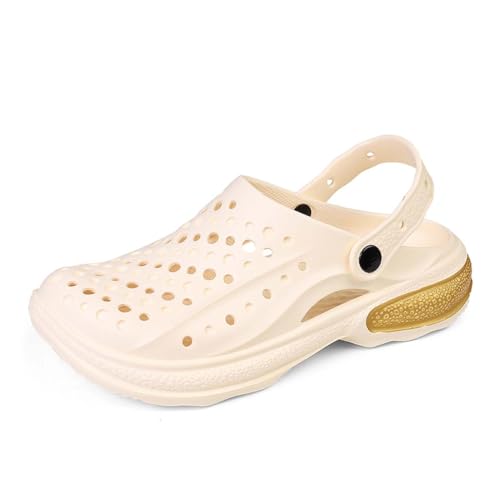 HYDLONGR Herren Damen Atmungsaktive Schnell Trockene Garten Clogs Strand Pantoffeln Anti-Rutsch Clogs Schuhe Khaki 36/37 EU von HYDLONGR