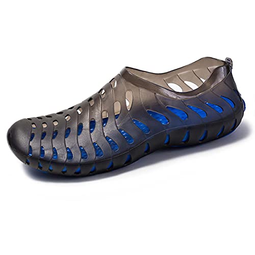 HYDLONGR Herren Damen Leicht Atmungsaktiv rutschfest Gartensandalen Schnell Trocknend Loch Wasserschuhe Strand Kajakschuhe, schwarz blau, 11 Women/9.5 Men von HYDLONGR