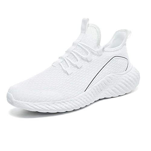 HYDLONGR Herren Damen Leichte Atmungsaktive Strick Quick Dry Socken Laufschuhe Tennis Sneaker Sportschuhe Gehen Schuhe white1 42 von HYDLONGR