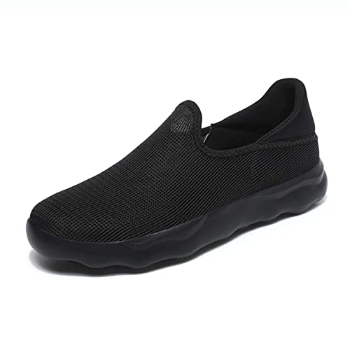 HYDLONGR Herren Sommer leichtes Gewicht atmungsaktiv gestrickt Mesh barfuß Turnschuhe Freizeitschuhe Wanderschuhe Black 40 von HYDLONGR