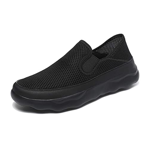 HYDLONGR Herren Sommer leichtes Gewicht atmungsaktiv gestrickt Mesh barfuß Turnschuhe Freizeitschuhe Wanderschuhe Black 41 von HYDLONGR