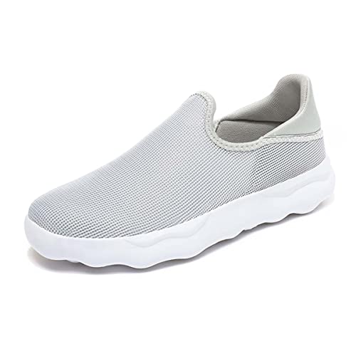 HYDLONGR Herren Sommer leichtes Gewicht atmungsaktiv gestrickt Mesh barfuß Turnschuhe Freizeitschuhe Wanderschuhe Grey 40 von HYDLONGR