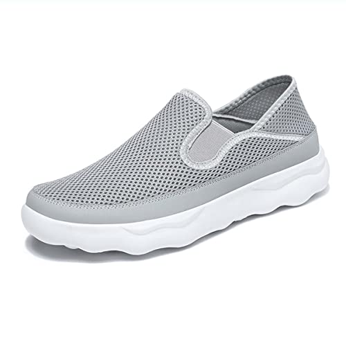 HYDLONGR Herren Sommer leichtes Gewicht atmungsaktiv gestrickt Mesh barfuß Turnschuhe Freizeitschuhe Wanderschuhe Grey 43 von HYDLONGR