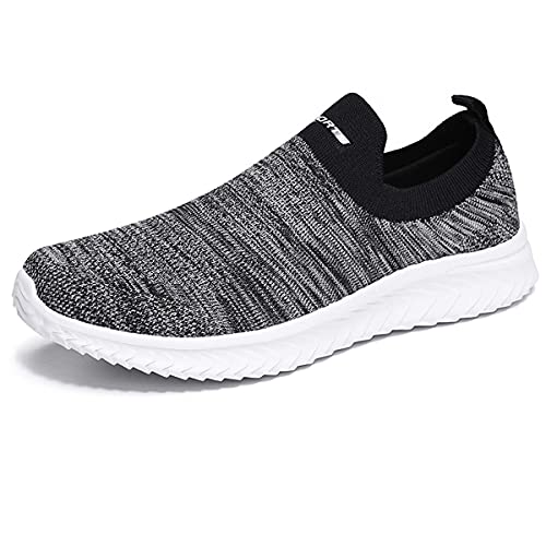 HYDLONGR Leichte Flache leicht zu tragende Laufschuhe für Damen und Herren Innen- und Außenbereich Gray white-39 von HYDLONGR