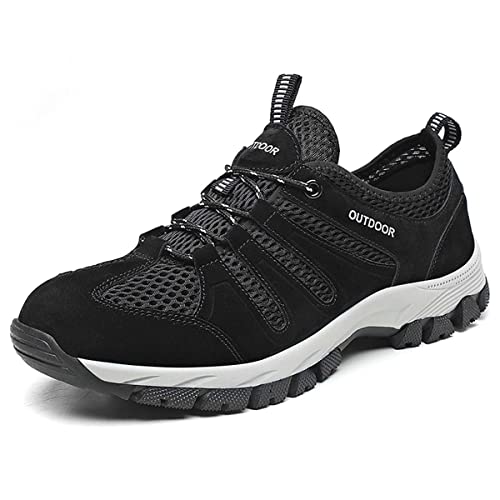 HYDLONGR Leichte schnell trocknende Outdoor-Amphibien Wanderschuhe für Herren Sport-Strandschuhe Wasserschuhe Schwarz 48 von HYDLONGR