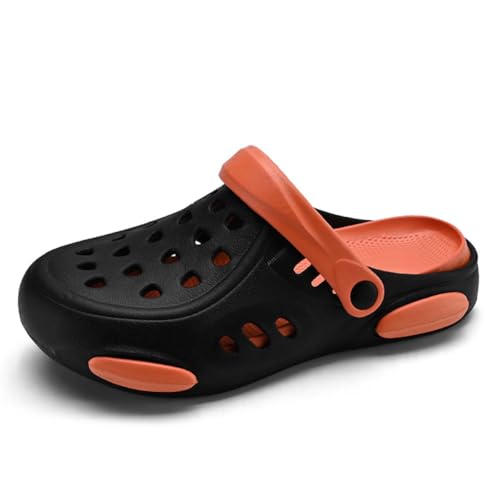 Herren Damen Hohe Dehnung Bequeme Sommer Garten Sandalen Strand Pantoffeln Clogs Pantoletten Schuhe Schwarz Orange 38 EU / 39 EU von HYDLONGR