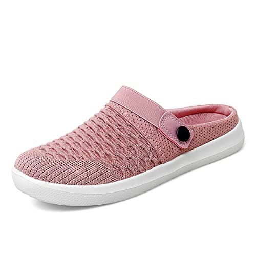 Herren Damen Sommer Flache Sohle leichtes Gewicht atmungsaktiv Mesh schnell trocken Strand Hausschuhe Anti-Rutsch Garten Sandalen Clogs Schuhe Indoor Outdoor Pink 39 EU von HYDLONGR