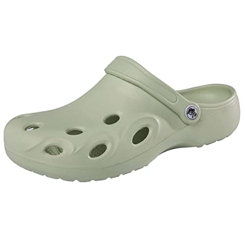 Herren Damen Sommer Leichtgewicht Atmungsaktiv Schnell Trocknend Garten Sandalen Strand Hausschuhe Clogs Pantoletten Schuhe grün-47 von HYDLONGR