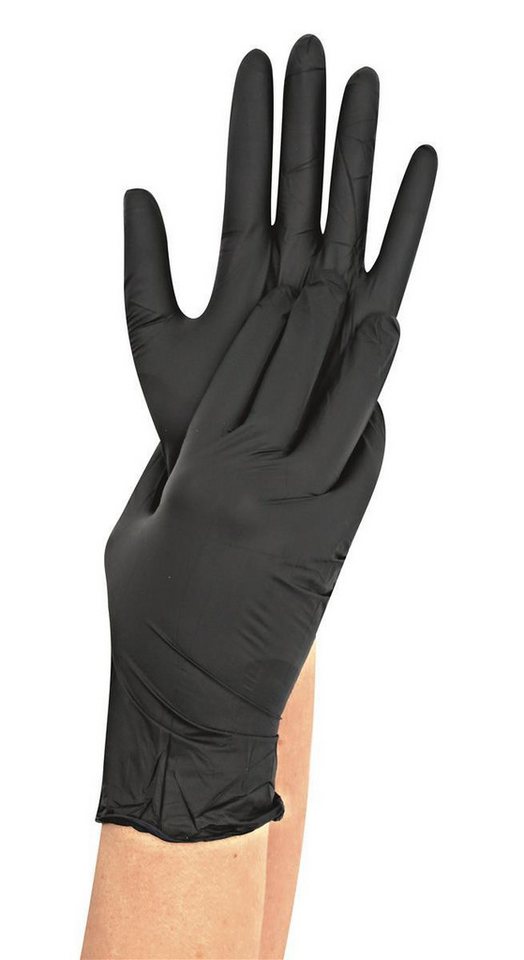 HYGONORM Baumwollhandschuhe 200er Nitrilhandschuhe Safe Fit schwarz Gr. 8/M puderfrei von HYGONORM