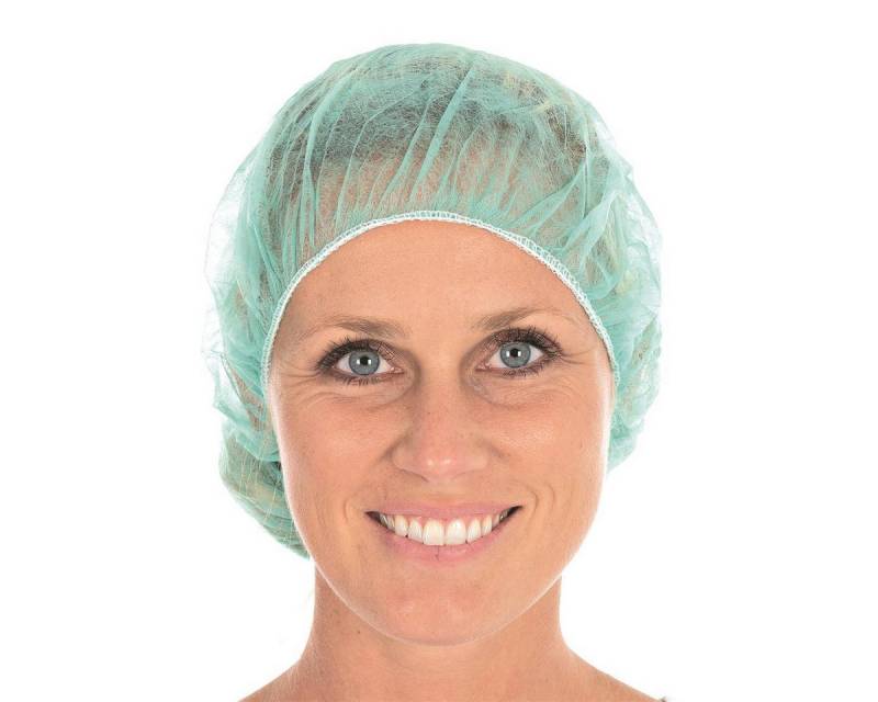 HYGOSTAR Baumwollhandschuhe Hygostar 1266 Baretthauben Bettina grün ø 53 cm PP Spenderbox von HYGOSTAR