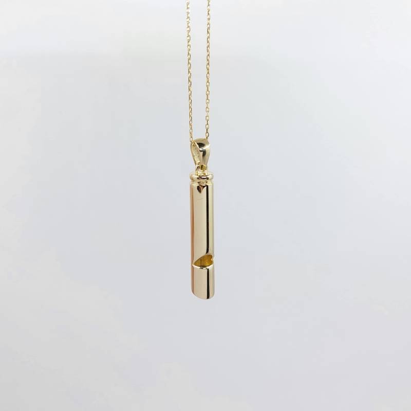 14 K Solid Gold Angst Pfeife Halskette | Wanderpfeife Uni Geschenk Studenten Layering von HYGoldJewelry