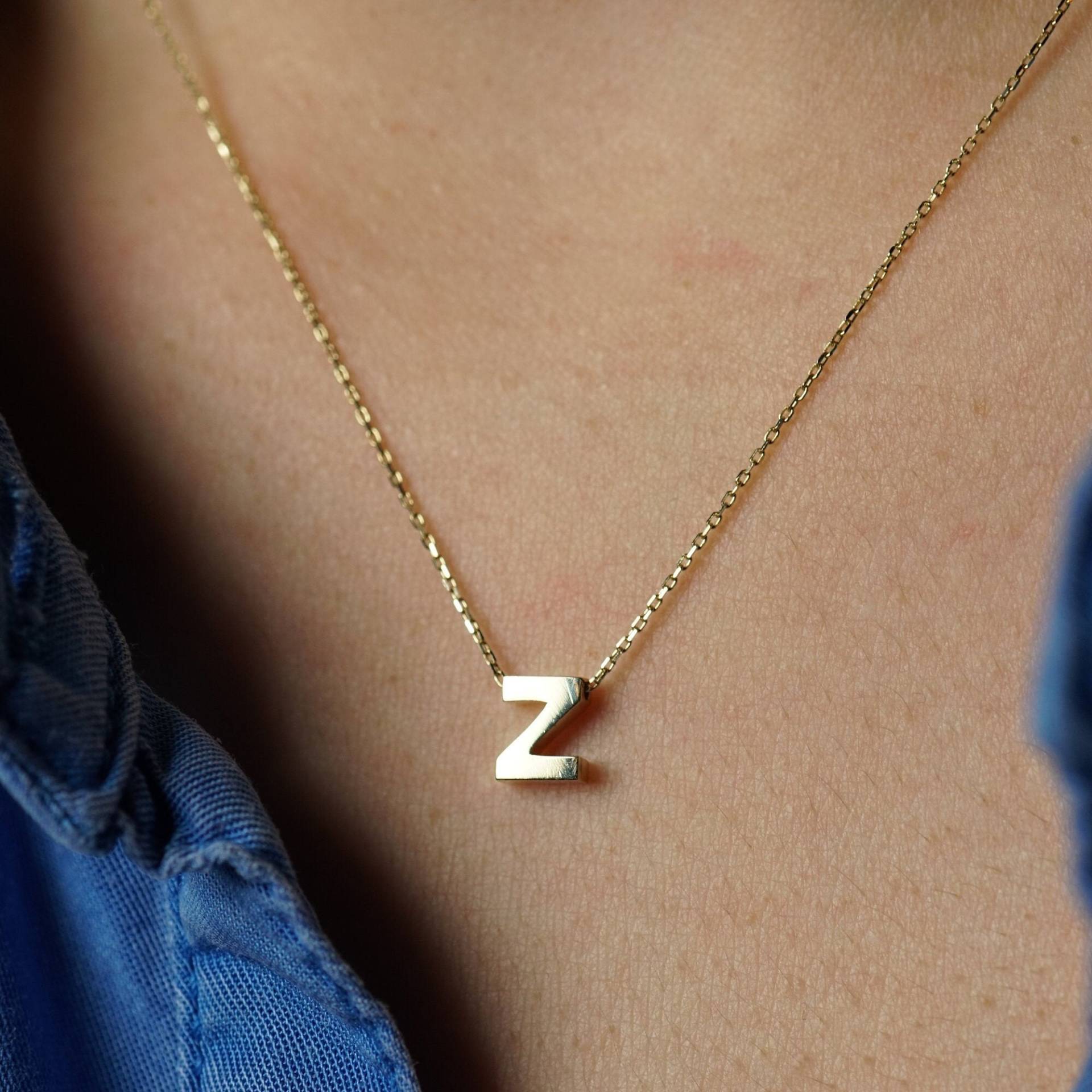 14K Gold Minimal Halskette | Massivgold Anhänger Benutzerdefinierte Anfangsbuchstabe Personalisierte Geschenke Für Sie Geschenk Zum Valentinstag 14K Gold Minimal Halskette | Massivgold Anhänger Benutzerdefinierte Anfangsbuchstabe Personalisierte Geschenke Für Sie Geschenk Zum Valentinstag von HYGoldJewelry