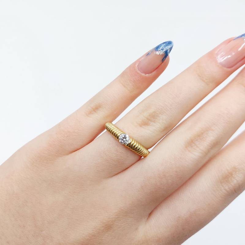 14K Massiv Gold Twist Seilring 2 Mm Geflochtener Ehering von HYGoldJewelry