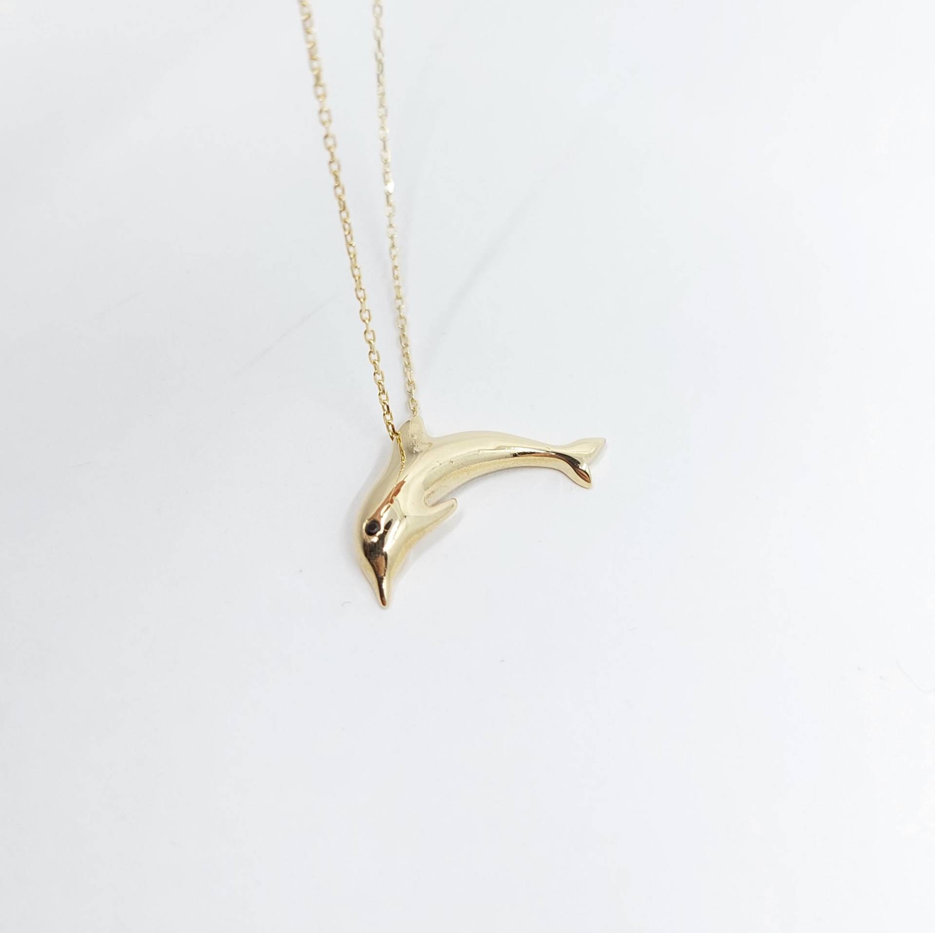14K Solid Gold Delfin Halskette, Geschenk Für Delfinliebhaber, Süßes Tochter, 18. Geburtstagsgeschenk Sie, Zierliche Halskette Valentinstag von HYGoldJewelry