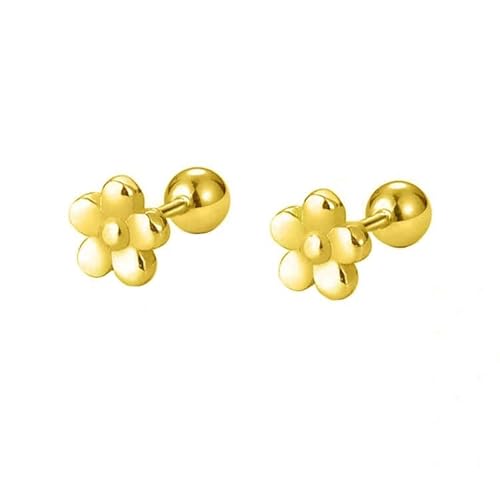 HYHJYMG 18g minimalistische Blume Sterling Silber Ohrringe für Frauen Mädchen Teenager Hypoallergene Hengte winzig kleiner kleiner 4 -mm -Ball Rückenknorpel Tragus Piercing POST NETTE von HYHJYMG