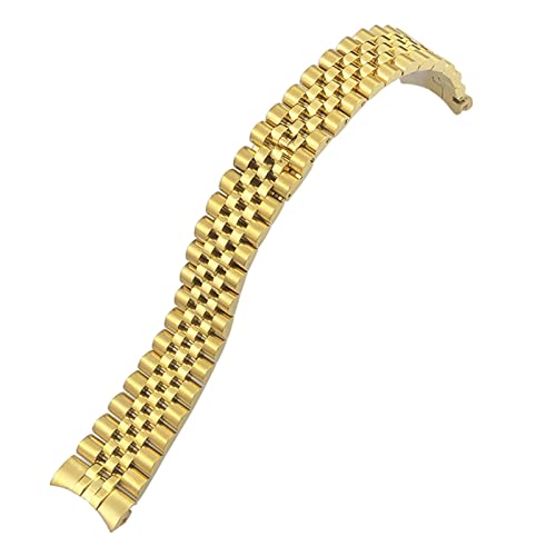 HYHJYMG 20 mm Qualität 316L Edelstahl -Uhrenband Fit für Datejust 36mm M126234 Silber Golden Business Metal Gurt Männer (R008) von HYHJYMG