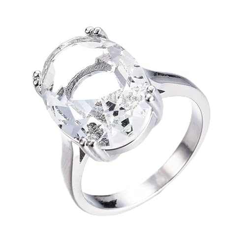 HYHJYMG 3CT 925 Sterling Silber Engagement Ringe Oval Plated Engagement Rings Oval Cut Solitaire Cubic Zirkonia CZ Hochzeitsversprechen Ringe für ihre Ehering für Frauen Statement Jubiläum Halo Größe von HYHJYMG
