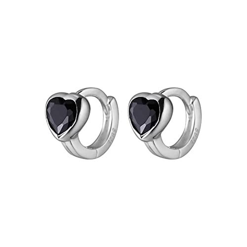 HYHJYMG 6 mm winziger Herz Kubikzirkonia Hoop Knorpel Ohrringe für Frauen Mädchen 925 Sterling Silber Hypoallergenic Small Huggie Hoops Süßes Schläfer Ohrring Zierer Geburtstag Hochzeitsfeiertag von HYHJYMG