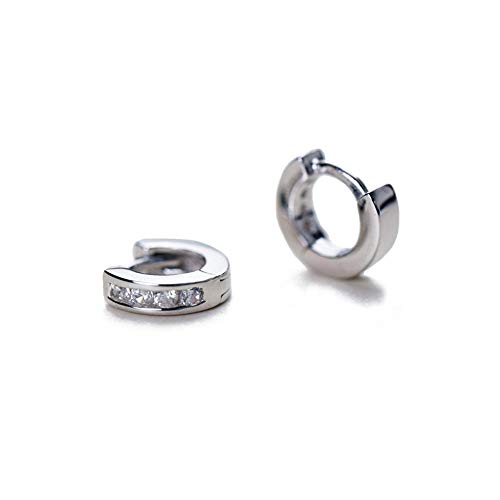 HYHJYMG CZ Tiny Small Hoop Ohrring für Frauen 925 Sterling Silber Micro Huggie Hoops oberes Loch Ohrmanschette Knorpel Hypoallergen Mode Mini Kristallschmuck 4,5 mm HYHJYMG CZ Tiny Small Hoop Ohrring für Frauen 925 Sterling Silber Micro Huggie Hoops oberes Loch Ohrmanschette Knorpel Hypoallergen Mode Mini Kristallschmuck 4,5 mm von HYHJYMG