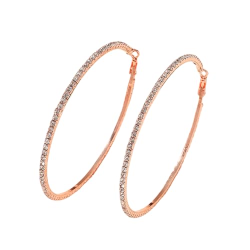 HYHJYMG Große Strass -Reifen Ohrringe für Frauen Mädchen hypoallergen extra Big 80 mm Huggie Cz Hoops Dangle Ohrring Fashion Chic Party Schmuck Geschenke 3 Zoll von HYHJYMG