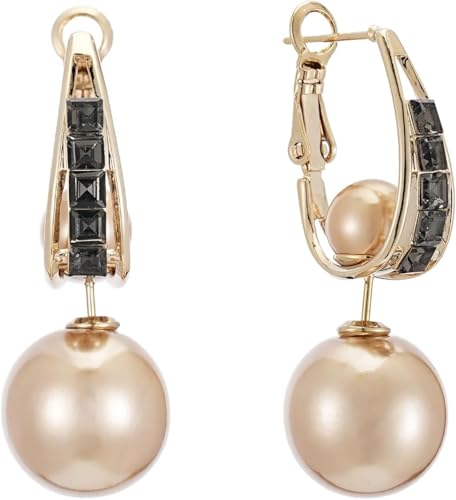 HYHJYMG Hypoallergene 14K Gold plattierte Perle Hoop -Ohrringe für Frauen - Champagner Drop Dangle, Brauthochzeitsgeschenke und täglich trendy Schmuck von HYHJYMG