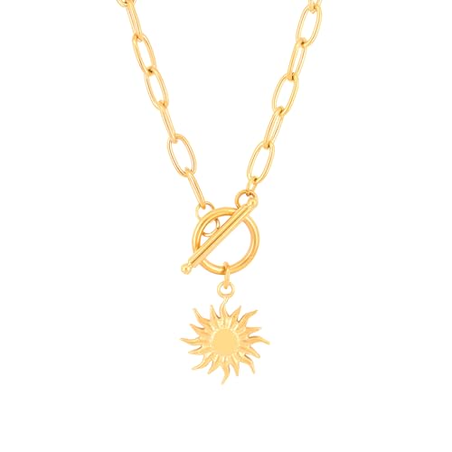HYHJYMG Mädchen Schmuckzubehör Geometrie Sonne Totem Toggle Halsketten Frauen Männer lieben Herz dicke Umwerferkette - Klassiker Umschalter Charme, OT -Schnalle -Kippverschluss für Weihnachten HYHJYMG Mädchen Schmuckzubehör Geometrie Sonne Totem Toggle Halsketten Frauen Männer lieben Herz dicke Umwerferkette - Klassiker Umschalter Charme, OT -Schnalle -Kippverschluss für Weihnachten von HYHJYMG