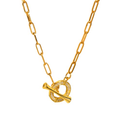 HYHJYMG Mädchen Schmuckzubehör zarte glänzende CZ Toggle Halsketten Frauen Mädchen, liebe Herz dicke Kettenschaltkette - Klassiker Umschaltcharme, OT -Schnalle -Kippverschluss für Weihnachten HYHJYMG Mädchen Schmuckzubehör zarte glänzende CZ Toggle Halsketten Frauen Mädchen, liebe Herz dicke Kettenschaltkette - Klassiker Umschaltcharme, OT -Schnalle -Kippverschluss für Weihnachten von HYHJYMG