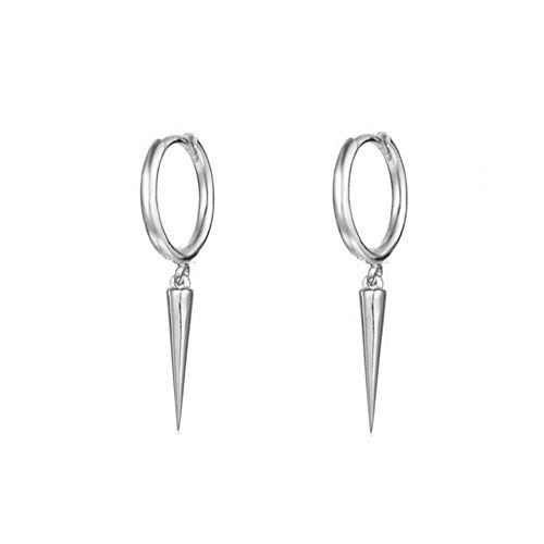 HYHJYMG Minimalist Spike Dangle Drop Hoop Ohrringe für Frauen Mädchen 925 Sterling Silber Charms Hoops Manschettenknorpelstift Tragus Helix Wrap Geometrische hypoallergene Mode personalisierte Punk von HYHJYMG