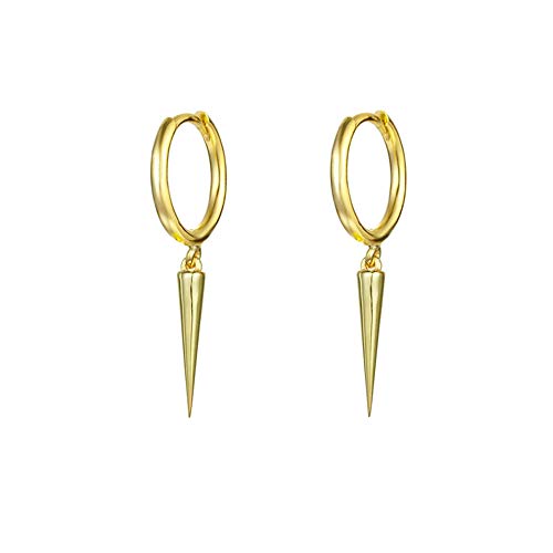 HYHJYMG Minimalist Spike Dangle Drop Hoop Ohrringe für Frauen Mädchen 925 Sterling Silber Charms Hoops Manschettenknorpelstift Tragus Helix Wrap Geometrische hypoallergene Mode personalisierte Punk von HYHJYMG