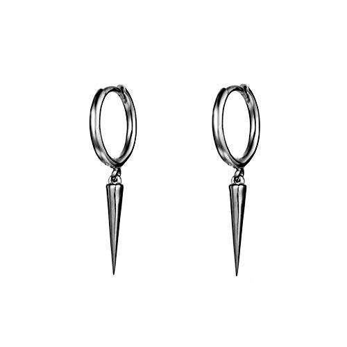 HYHJYMG Minimalist Spike Dangle Drop Hoop Ohrringe für Frauen Mädchen 925 Sterling Silber Charms Hoops Manschettenknorpelstift Tragus Helix Wrap Geometrische hypoallergene Mode personalisierte Punk von HYHJYMG