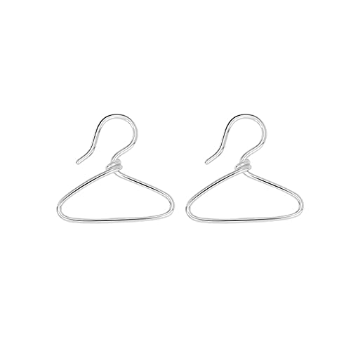 HYHJYMG Minimalistische Kleiderbügelform Dangle Bolzenohrringe für Frauen 925 Sterling Silber Hypoallergenic handgefertigtes leichtes Piercing Drop Studs Ohrring einzigartige Statement von HYHJYMG