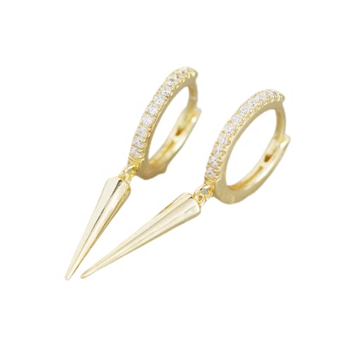 HYHJYMG Minimalistische Spike CZ Dangle Drop -Hoop -Ohrringe für Frauen Mädchen 925 Sterling Silber Charms Hoops Manschettenknorpelstift Tragus Helix Wrap Geometrische hypoallergene Mode von HYHJYMG