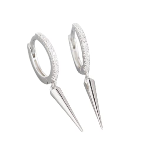 HYHJYMG Minimalistische Spike CZ Dangle Drop -Hoop -Ohrringe für Frauen Mädchen 925 Sterling Silber Charms Hoops Manschettenknorpelstift Tragus Helix Wrap Geometrische hypoallergene Mode von HYHJYMG