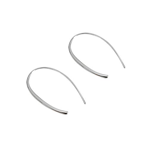 HYHJYMG Minimalistischer Aufwärtstrendstropfen Offene Ohrringe für Frauen Mädchen S925 Sterling Silber Leichtgewichtet Drahtnadel dünne Gewinde u Form Hypoallergene Schmuckgeschenke von HYHJYMG