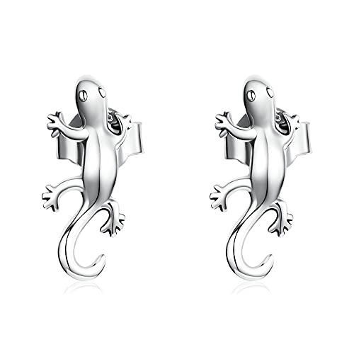 HYHJYMG Nickel Free Gecko Animal Stud Ohrringe für Frauen 925 Sterling Silber Hypoallergene Halloween Kleine süße Kletterer Crawler Studs Knorpel Tragus Post Kreativ 3D -Schmuck einzigartige von HYHJYMG