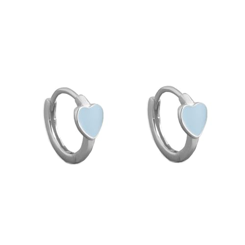 HYHJYMG Niedliche Emaille -Herz -Reifen Ohrringe für Frauen Mädchen 925 Sterling Silber 14K Gold plattiert hypoallergenen schönen kleinen Hoops Huggie Hoops Knorpel Piercing Schmuck minimalistische von HYHJYMG