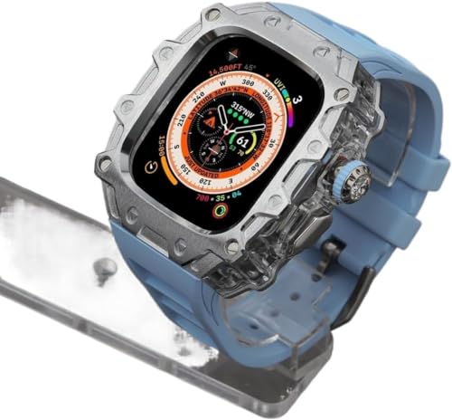 HYHJYMG RM Style Alloy Watch Case+Uhrenriemen ， Für Ultra 2 49mm, Männer Frauen Sports Rubber Uhren und Hülle Kit ， für die IWatch 8 -Serie -Ersatz -Uhr Band von HYHJYMG