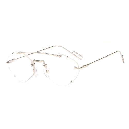 HYHJYMG Randlose Polygon-Sonnenbrille für Damen, trendiger Farbverlauf, Candy-Gläser, UV400, C8 Silberklar, Einheitsgröße HYHJYMG Randlose Polygon-Sonnenbrille für Damen, trendiger Farbverlauf, Candy-Gläser, UV400, C8 Silberklar, Einheitsgröße von HYHJYMG
