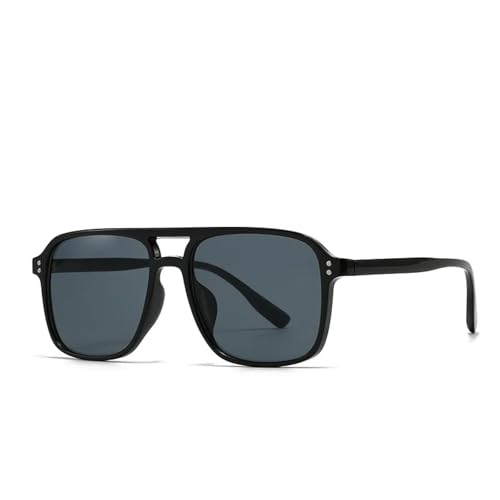 HYHJYMG Retro Doppelbrücken Herren Nieten Sonnenbrille Mode Frauen Schwarz Gelb Farbtöne UV400 HYHJYMG Retro Doppelbrücken Herren Nieten Sonnenbrille Mode Frauen Schwarz Gelb Farbtöne UV400 von HYHJYMG