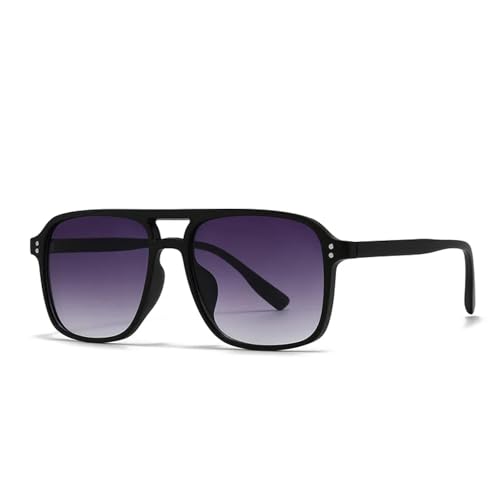 HYHJYMG Retro Doppelbrücken Herren Nieten Sonnenbrille Mode Frauen Schwarz Gelb Farbtöne UV400 HYHJYMG Retro Doppelbrücken Herren Nieten Sonnenbrille Mode Frauen Schwarz Gelb Farbtöne UV400 von HYHJYMG