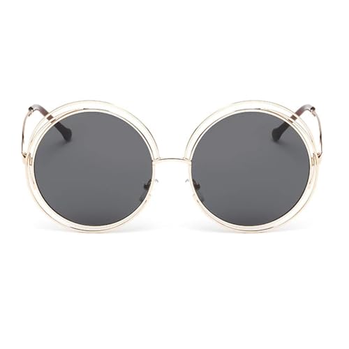 HYHJYMG Runde Sonnenbrille für Damen, Vintage-Stil, Metall, großer Rahmen, Sonnenbrille, Brille HYHJYMG Runde Sonnenbrille für Damen, Vintage-Stil, Metall, großer Rahmen, Sonnenbrille, Brille von HYHJYMG