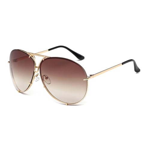 HYHJYMG Übergroße Sonnenbrille für Damen, luxuriös, verspiegelt, Metall, modische Farbtöne, UV400 Brillen HYHJYMG Übergroße Sonnenbrille für Damen, luxuriös, verspiegelt, Metall, modische Farbtöne, UV400 Brillen von HYHJYMG