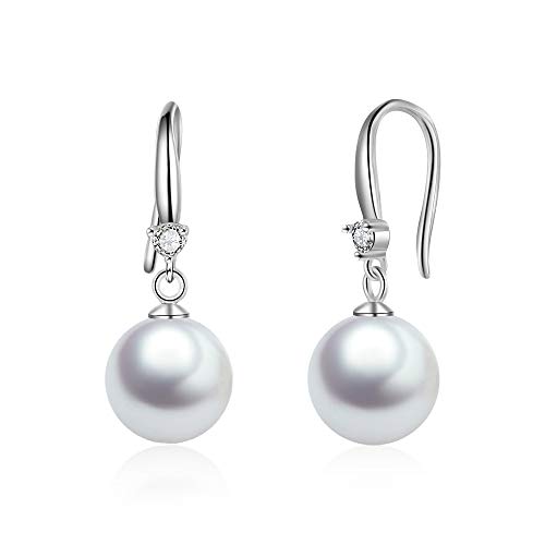 HYHJYMG Vintage Pearl Ohrringe Drop Ohrringe für Frauen weiße Perle Anhänger 925 Fein Schmuck Geschenk für sie HYHJYMG Vintage Pearl Ohrringe Drop Ohrringe für Frauen weiße Perle Anhänger 925 Fein Schmuck Geschenk für sie von HYHJYMG