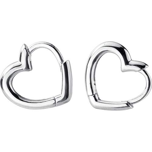 HYHJYMG Zögere Liebe herzförmige kleine Reifenschläferohrringe für Frauen 925 Sterling Silber Daith Herzknorpel Tragus Süßes minimalistische Hoops Schmuckgeschenke Mutter Freund Bridemaid von HYHJYMG
