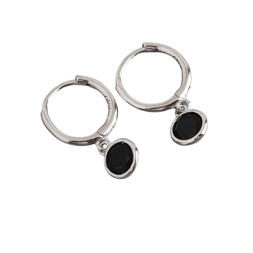 HYHJYMG Zögernde Becken -Hoop -Ohrringe für Frauen Mädchen 925 Sterling Silber Hypoallergen 6 mm Runde CZ Geburtsstein Charme Dangle Drop Knorpel kleine Hoops Huggie Jewelry Süße Geburtstagsurlaub von HYHJYMG