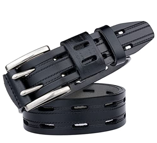 Prong-Gürtel Mit Doppelter Fähigkeit Für Herren, Strapazierfähiger Leder-Arbeitsgürtel, Freizeitgürtel,Schwarz,125CM/49INCH Prong-Gürtel Mit Doppelter Fähigkeit Für Herren, Strapazierfähiger Leder-Arbeitsgürtel, Freizeitgürtel,Schwarz,125CM/49INCH von HYHMJ